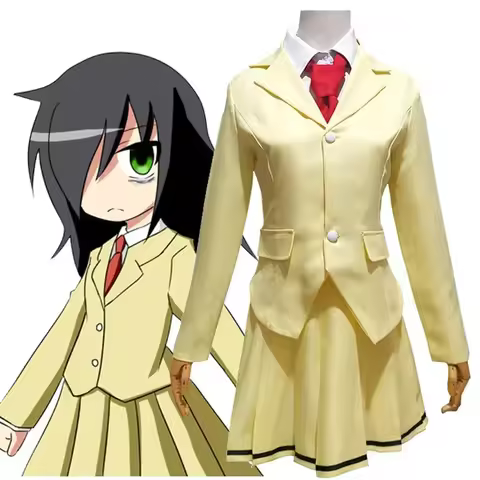 Anime WataMote Tomoko Kuroki Cosplay Costume Women Girls Lovely Yellow Jk Skirt Uniform Outfits Hall