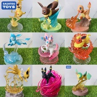 รูปโปเกมอน Pikachu Eevee ครอบครัว Jolteon Vaporeon Charmander Bulbasสามเหลี่ยม Croagunk Cubone Absol