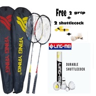 Badminton Racket 2 pcs Combo Set Felet Apacs Racquet With Racket Cover &amp; String Raket Badminton Racket