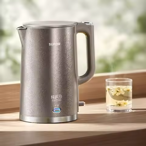 Pure Titanium Electric Kettle 2.2L Large Capacity, One Click Heat Insulation Anti-scald Fast Boiling
