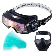 Auto Darkening Welding Goggles Wide Rang Shade 4/5-9/9-13 Welding Glasses with Welder Mask and 10 Re
