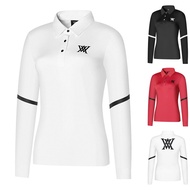 J.LINDEBERG Titleist Taylormade Korean ☈◈ Golf women's long-sleeved T-shirt sports casual all-match polo shirt quick-drying breathable fashion slim jersey
