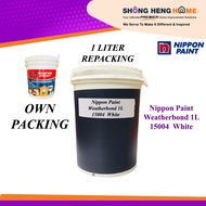 1L - OWN PACKED Nippon Paint Weatherbond Exterior Paint - 15004 WHITE