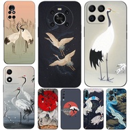 Case For Huawei y6 y7 2018 Honor 8A 8S Prime play 3e Phone Cover Soft Silicon Red-crowned crane