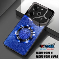 HP Softcase TECNO POVA 6hp TECNO POVA 6 PRO Case Glossy Casing Shiny Glass Protector Mobile Phone Ac