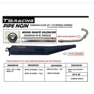 TS RACING LC135 V2-V7 4S 5S EXHAUST PIPE NGIN (MOON SHAPE SILENCER)SIZE 28-28-35 ,28-28-38 ,32-32-38