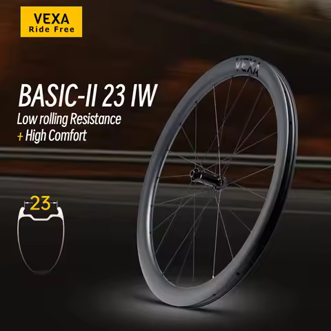 VEXA Basic II 700C Carbon Disc Road Wheelset 1250g Ultralight Tubeless 37/47mm Depth 23IW Bicycle Wh