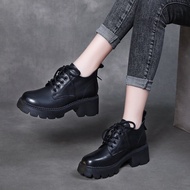 KY/16 2023Autumn and Winter New Platform Ankle Skinny Boots Women Boots Genuine Leather England Style Dr. Martens Boots