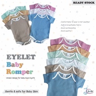 JC BABY Newborn Baby Clothes Eyelet Romper Bayi Eyelet Berlubang Infant Baby Boy Girls Unisex Bodysu