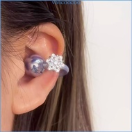 VIVI Rotatable Frosteds Flower Earphone Charm Crystal Jewelry For FreeClip Accessories Electroplated