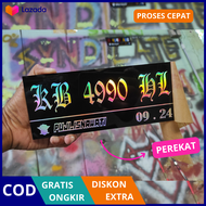 (SATUAN) Plat Nomor Akrilik Hologram Sepeda Motor Perekat