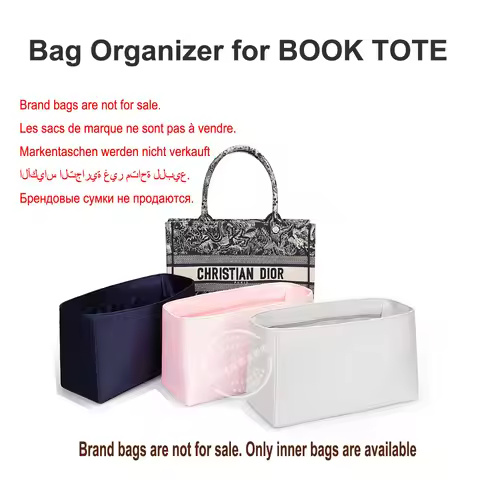 High Quality Bag Organizer for Dior Book Tote Acetate Satin Silk Inner Storage Bag Support, Soft Mat