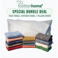 Bundle Deal and Free gifts- Pillow cover ~ face Towel 12x12inch (30x30cm) ~ Wash Towel / Kitchen Tow