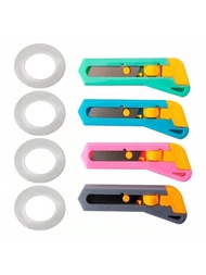 Mini Navaja Cutter Exacto y Cinta Doble Cara Cortar Kawaii Escolar Oficina Manualidades Compacto Portatil Ligero Colores Pastel