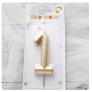 LILIN Large Gold Number 1 Candle
