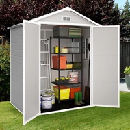6 X 4 Ft Plastic Shed Resin Outdoor Shed Outdoor Storage Shed With Floor, Resin Sheds With Lockable 