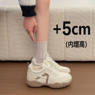 Inner Heightening Women's Shoes 5CM Spring Sports White Shoes Genuine Leather Casual German Training