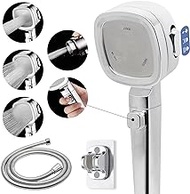 Rv Shower Head with 60" Hose and On Off Switch, 3 Spray Modes High Pressure Water Saving Shower Head with Adhensive Holder for RV, Camper, Travel trailer and Motorhome (Chrome)