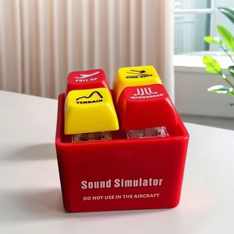 EGPWS Warning Sound Simulator with Light Aviation Cockpit Safety Button 4 Sounds Emergency Alert Key