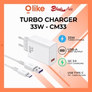 OLIKE 33W CM33 USB TO TYPE C 33W FAST CHARGER