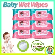 【BUY 10 FREE 1】80PCS Premium Baby Wet Wipes Tisu Basah Wet Tissue With Cover Non-Alcohol Parabens Fr