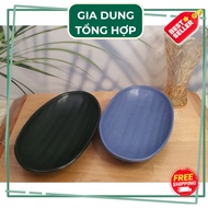 DOV136 Melamine Plate (18.1*11.2 *3.0cm) FATACO, Color: Matte Black, Matte Blue