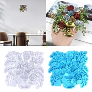 flgo Rose Flowerpot Home Decoration Molds DIY Epoxy Resin Molds Table Ornament Mould