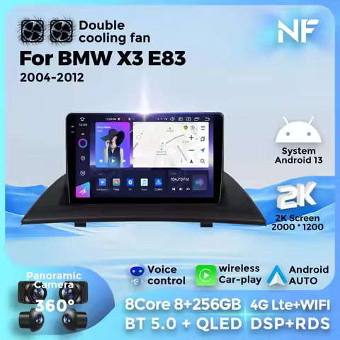 Navifly 9" 2K QLED 8Core 8+256G Wireless CarPlay Android Auto Car Radio Audio Player For BMW X3 E83 