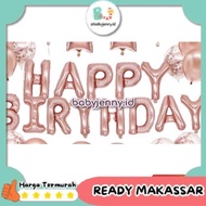 [Babyjenny.id] J425 Rosegold Letter Foil Balloon AZ Number Foil Balloon 0-9 / Plain Number Alphabet 