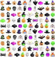 100Pcs Halloween Kawaii Squishies,Mini Mochi Squishy Squeeze Toys Stress Reliever Anxiety Packs for Kids Halloween Party Favors (Halloween)