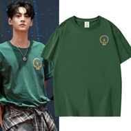 July Day Tianxuning Shen Yue Dark Green Ferris Wheel Pure Cotton T-Shirt Men Women Short-Sleeved Loo