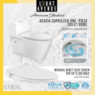 American Standard | Acacia Supasleek One-Piece Toilet Bowl (Add-On Manual Bidet Seat Cover)