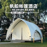 Outdoor hotel tent camp accommodation, camping restaurant, double-layer sailing boat team-building r