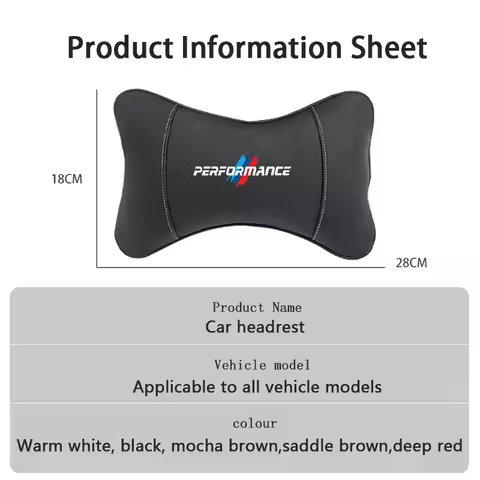 1Pcs Car Seat Headrest Auto Logo Neck Pillow For BMW Performance F30 F10 X1 X2 X3 X4 X5 X6 X7 E28 E9