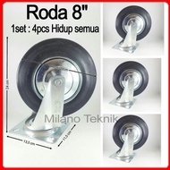 8" Trolley Wheels 1 set (4 pcs live) 8 inch Rubber Wheels 8 inch display case Trolley