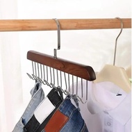 Solid Wood 8 Hook Hanger Rack Multifu Drying Rack for Hanging Belts Hats Vests Underwear Silk Scarve