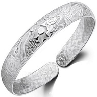 Korean Version Bracelet Sterling Silver 26 Dragon Phoenix Chengxiang Women's Jewelry 999 Sterling Si