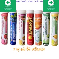 Effervescent Tablets Mix 7 flavors - 7 tubes of 140 effervescent tablets 4g (strawberry, orange, blu