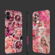 Samsung A7 2018 A13 Lie A01 A3 M01 Core Pretty Barbie Dolls Pink Cute Princess EVX07 Soft Phone Case