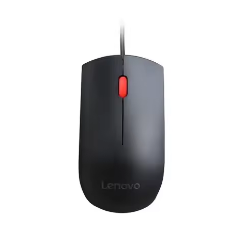 Lenovo Essential 4Y50R20863 Wired Optical Mouse - Black - 1x USB - 1600 DPI - Scroll Wheel - 3 Butto