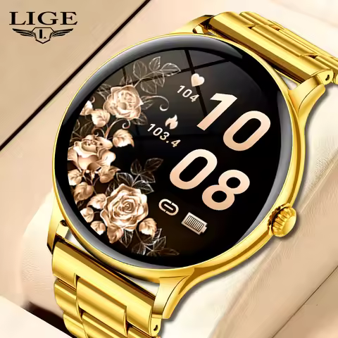 LIGE Luxury Steel Smart Watch Men Full Touch Bluetooth Call Heart Rate Sleep Health Monitor AI Voice