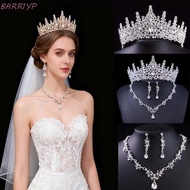 BARR1YP 3 Pcs Bride Jewelry Sets, Shiny Metal Luxury Wedding Tiaras, Costume Accessories Hair Orname