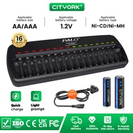 Cityork 16 Slots KTV Dedicated Battery Charger For 1.2V AA 2A AAA 3A Rechargeable Battery Fast Charg
