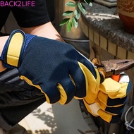 BACK2LIFE 1 pair Leather Work Gloves, Wear-Resistant Breathable Labor Insurance Gloves, Labor Protec