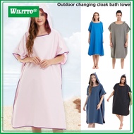 Microfiber Hooded Bath Towel Quick Drying Water Absorbent Double-sided Soft Adults Shower Bathrobe B