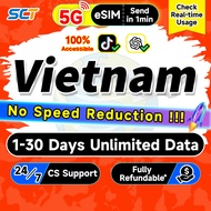 SCT Vietnam eSIM 1-30 Days Daily 500MB-3GB Unlimited 4G Data eSIM Vietnam SIM Card eSIM send in 1min