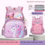 bag high quality waterproof anti-hunchback female primary school backpack, size 37cm - Free Unicorn 
