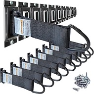 10-Pack E-Track Tie Down Single Slots & 10-Pack 2" x 6" Rope Tie-Offs w/D-Rings, Black Small Size E 