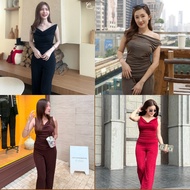 Belle Set Off-Shoulder Top And Pants Bizu Fabric (No Need To Iron) l CHARMING.BKK