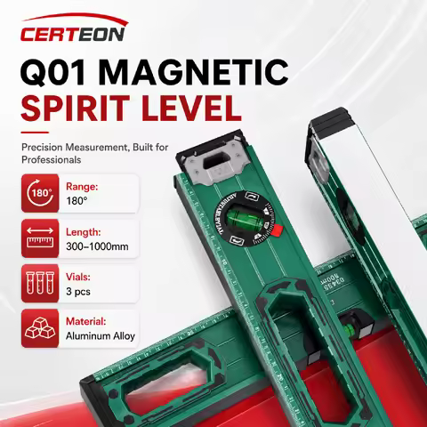 Q01 Magnetic Spirit Level for Construction Woodworking Tile Installation Aluminum Alloy Strong Magne